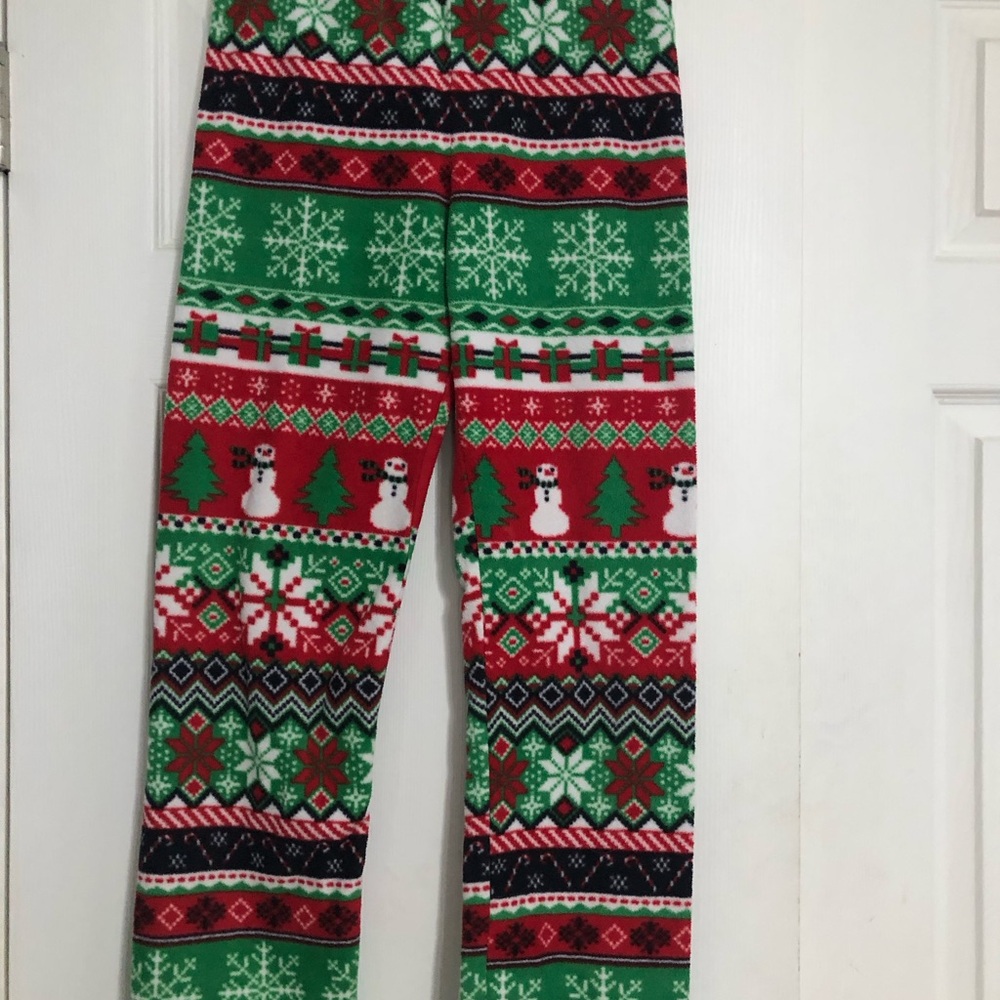 Festive Christmas fleece Pajama Pants kids size 10/12 large children’s place